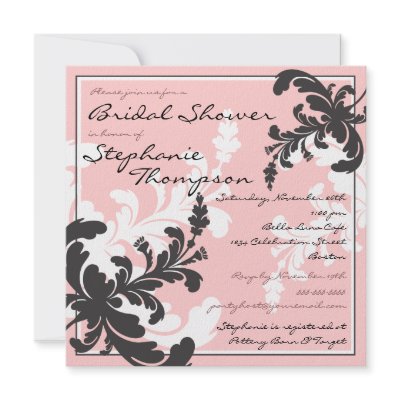 Elegant Damask Floral Bridal Shower Invitation by kat_parrella