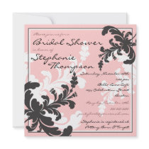 Elegant Damask Floral Bridal Shower Invitation
