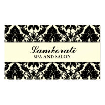Elegant Damask Floral Pattern Cream Modern Stylish Business Cards