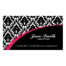 Elegant Damask Floral Retro Professional Stylish Business Card Template