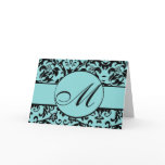 Elegant Damask Monogram Card
