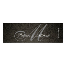Elegant Damask Monogram Wedding Favour Tags Business Card Templates
