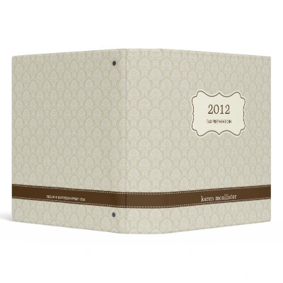 Elegant Damask Multipurpose Personalized Binder by berryberrysweet