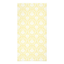 Elegant damask pattern. Light gold colour. Photo Cards