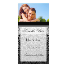 Elegant Damask/photo  "Save the Date" Picture Card