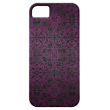Elegant Damask Purple Fade to Black Shimmer iPhone 5 Cover