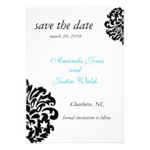 elegant damask save the date personalized invite