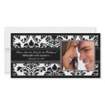 Elegant Damask Save-the-Date Photocard: black Photo Greeting Card