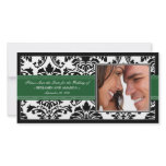 Elegant Damask Save-the-Date Photocard: green