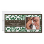 Elegant Damask Save-the-Date Photocard: green