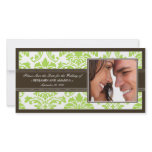 Elegant Damask Save-the-Date Photocard: lime