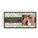 Elegant Damask Save-the-Date Photocard: sage