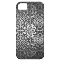 Elegant Damask Silver fade Shimmer Swirls iPhone 5 Case