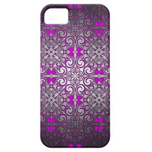 Elegant Damask Swirls Deep Purple Shimmer iPhone 5 Cover