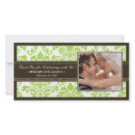 Elegant Damask Wedding Thank You Photocard: lime Photo Cards