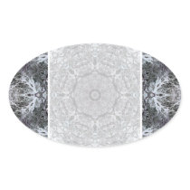 Elegant Decorative Round Pattern. Custom Oval Sticker