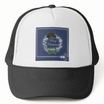 Elegant Denim Christmas Wreath Mesh Hats