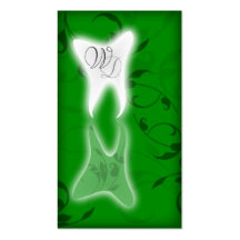 Elegant Dentist Business Card Green Reflect Tooth