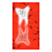 Elegant Dentist Business Card Orange Reflect Tooth