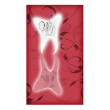 Elegant Dentist Business Card Pink Reflect Tooth