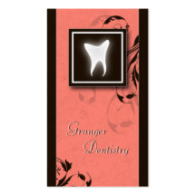 Elegant Dentist Business Card Salmon Molar Tooth