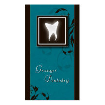 Elegant Dentist Business Card Teal Molar Tooth