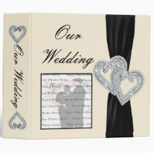 Elegant Diamond Black Ribbon Photo Album Binder