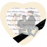 Elegant Diamond Black Ribbon Photo Frame