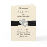 Elegant Diamond Black Ribbon Program Card