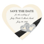 Elegant Diamond Black Ribbon Save The Date Sticker