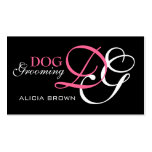 Elegant Dog Grooming Business Card Monogram
