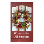 Elegant Door Wreath Custom Florist Business Card