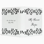 Elegant Ebony Leaves Recipe Book 3 Ring Binders