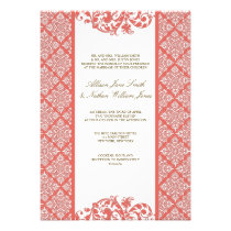 Elegant Emberglow Damask Wedding Invitation invitations