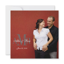 Elegant Engagement Photo Wedding Invitations Back