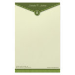 Elegant Envelope (lime) Monogram Stationery