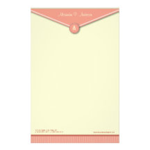 Elegant Envelope (melon) Monogram Stationery