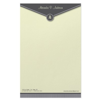 Elegant Envelope (slate) Monogram Stationery by BeezKneez