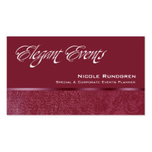 "Elegant Events" - Distinctive, Classy, Chic, Glam Business Card Templates