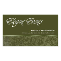 "Elegant Events" - Distinctive, Classy, Chic, Glam Business Card