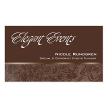 "Elegant Events" - Distinctive, Classy, Chic, Glam Business Card