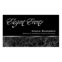 "Elegant Events" - Distinctive, Classy, Chic, Glam Business Cards