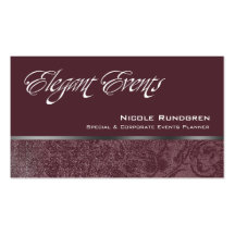 "Elegant Events" - Distinctive, Classy, Chic, Glam Business Card