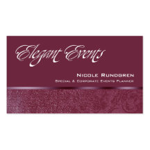 "Elegant Events" - Distinctive, Classy, Chic, Glam Business Card Templates