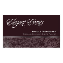 "Elegant Events" - Distinctive, Classy, Chic, Glam Business Card Template
