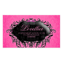 Elegant Fashion Jewellery Pink Black Damask Business Card