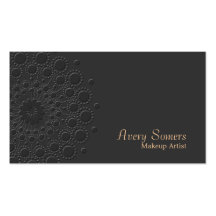 Elegant Faux Embossed  Makeup Artist Black Business Cards