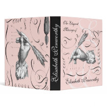 Elegant & Feminine Woman Writer's Notebook Vinyl Binders