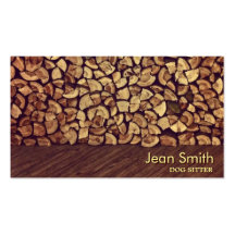 Elegant Firewood Dog Sitter Business Card