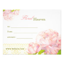 Elegant Floral Business Gift Certificates Invite